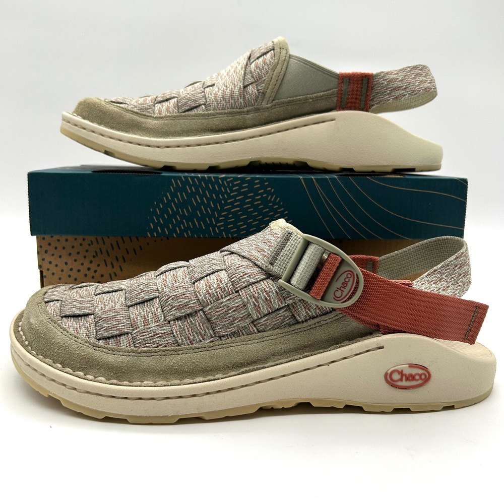 Chaco Canyon Woven Clog Mens 11 Hut Fungi Beige Kaki Suede Sandals BOHO